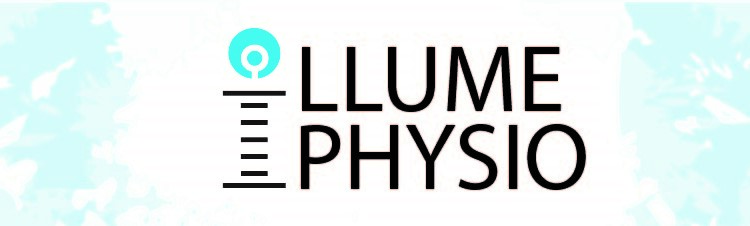 Blue and white Illume Physio logo