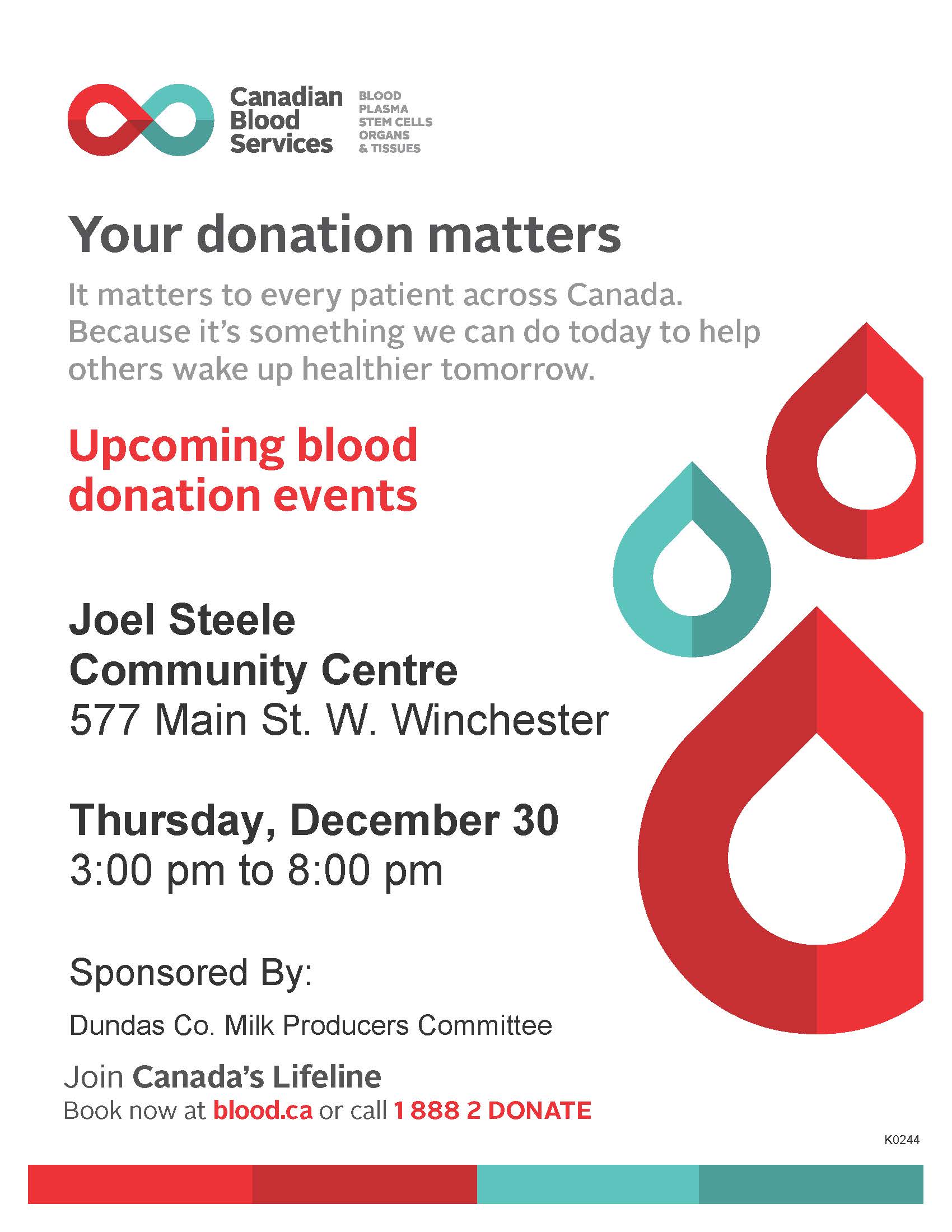 Dec.30 Blood Donation Event Poster