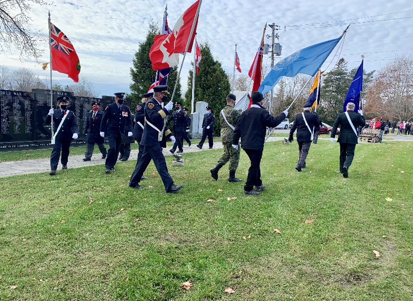 The Chesterville parade of flags