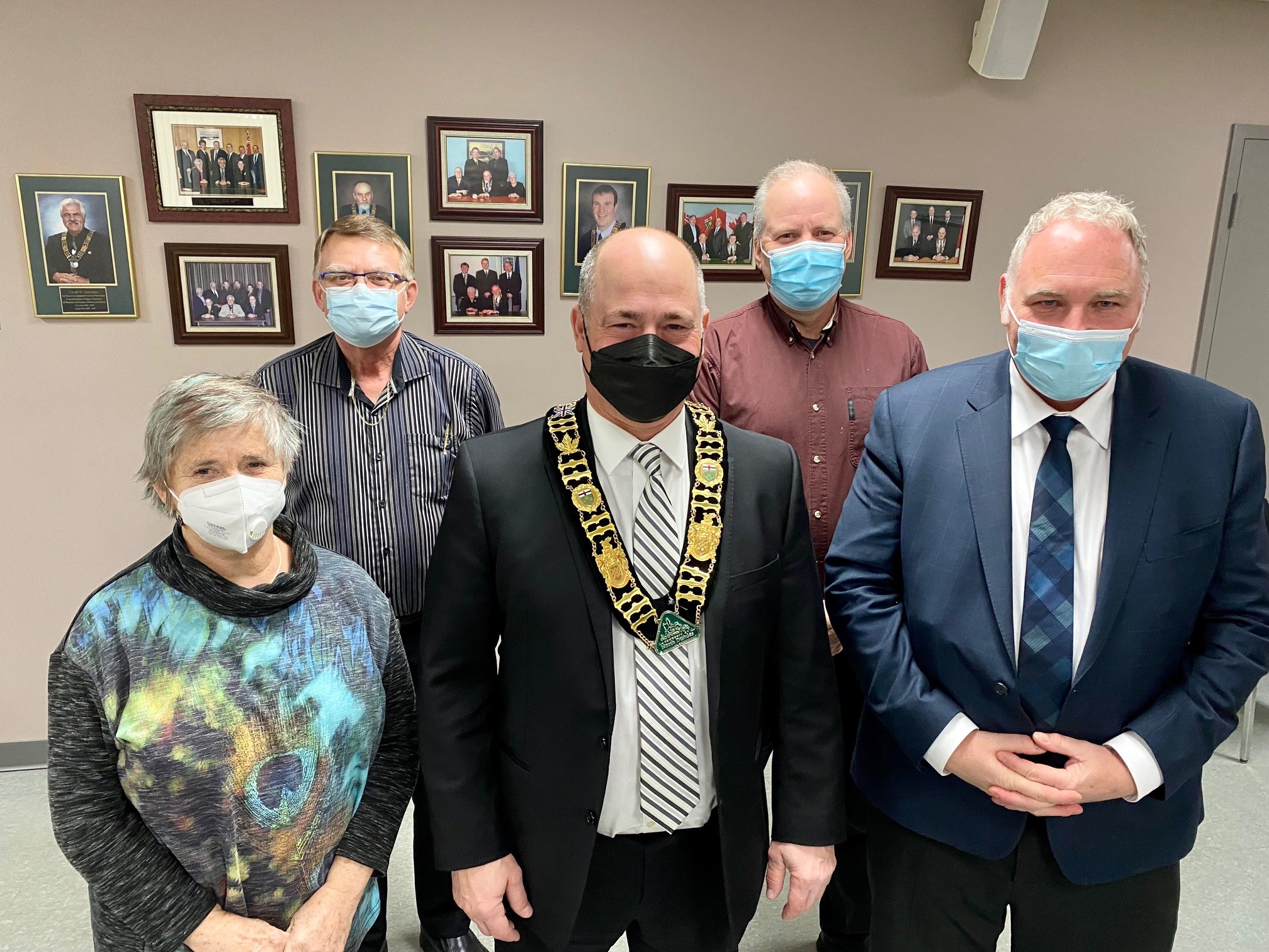 Pictured, Theresa Bergeron with her fellow members of North Dundas Council. From left, Theresa, Councillor Gary Annable, Mayor Tony Fraser, Councillor John Thompson and Deputy Mayor Allan Armstrong.