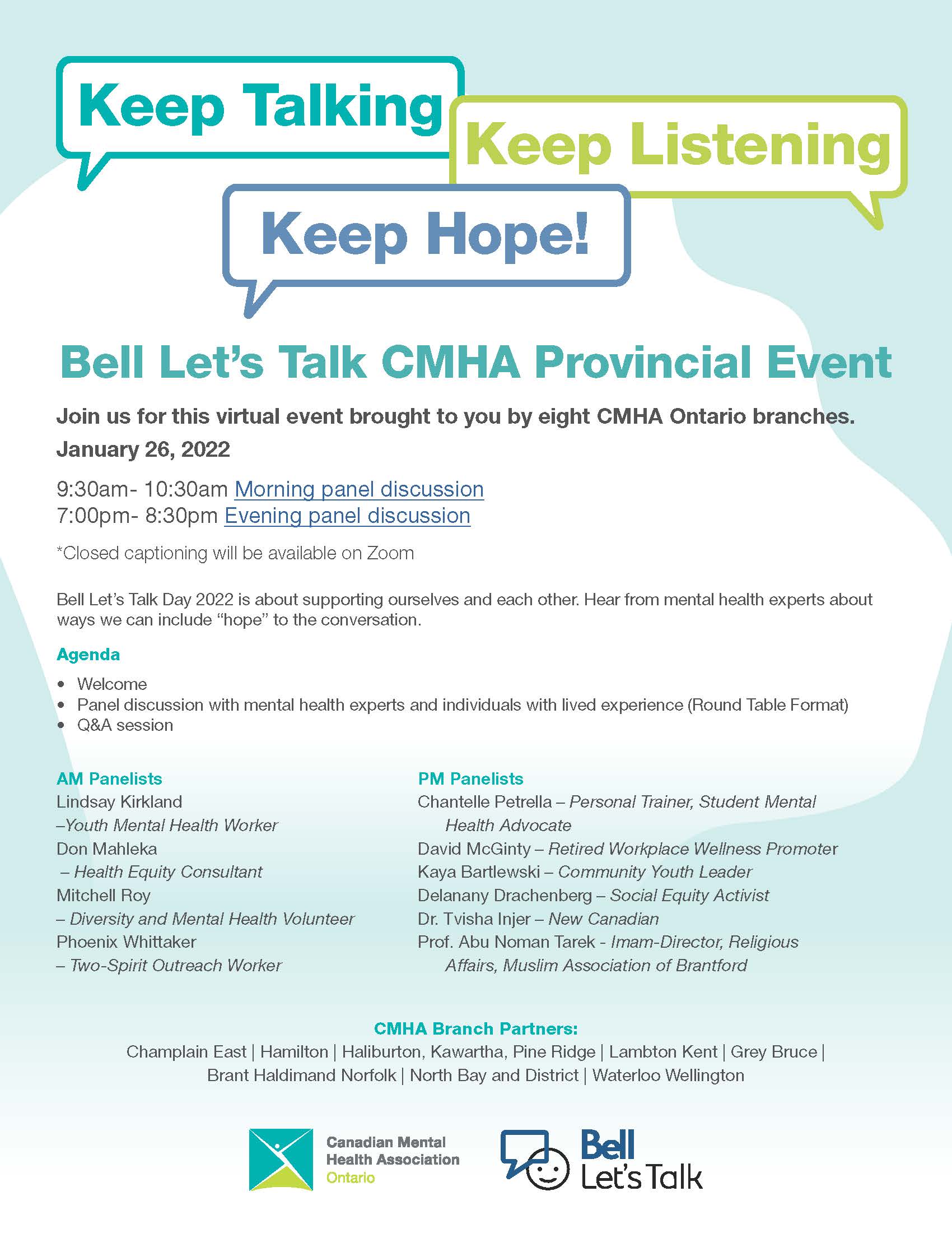 Keep talking Keep Listening CMHA Poster