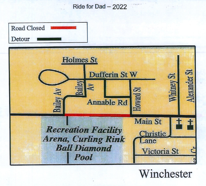 Ride For Dad Road Closure Map 2022