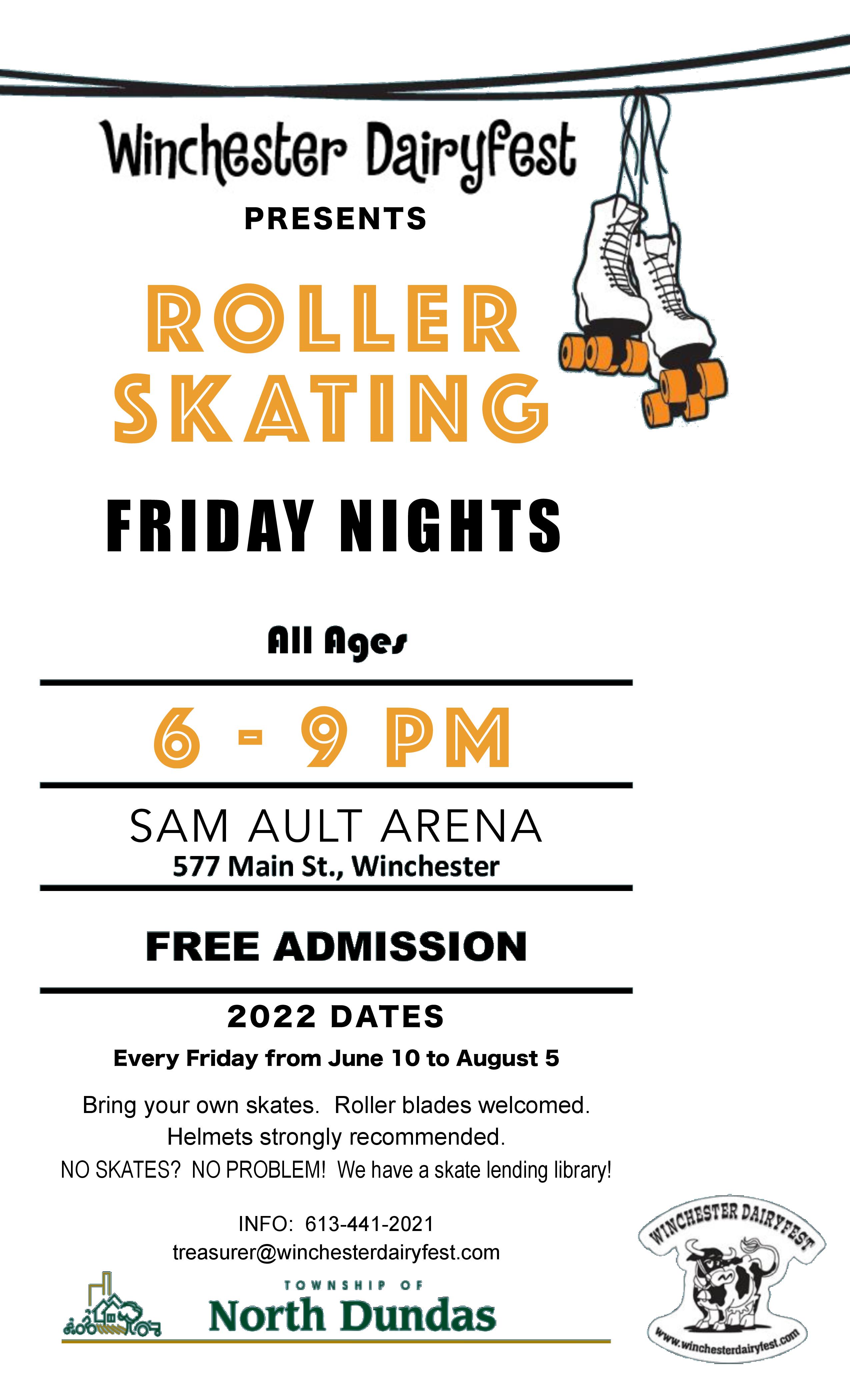Roller Skating Poster showing text and roller skates