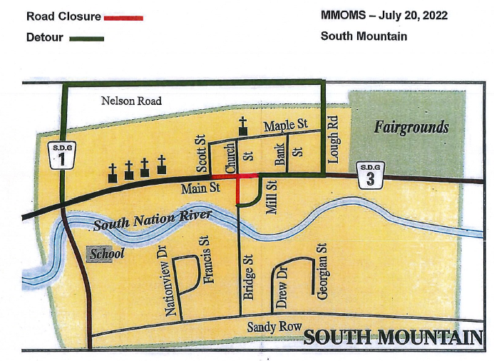 South Mountain MMOMS Road Closure Map