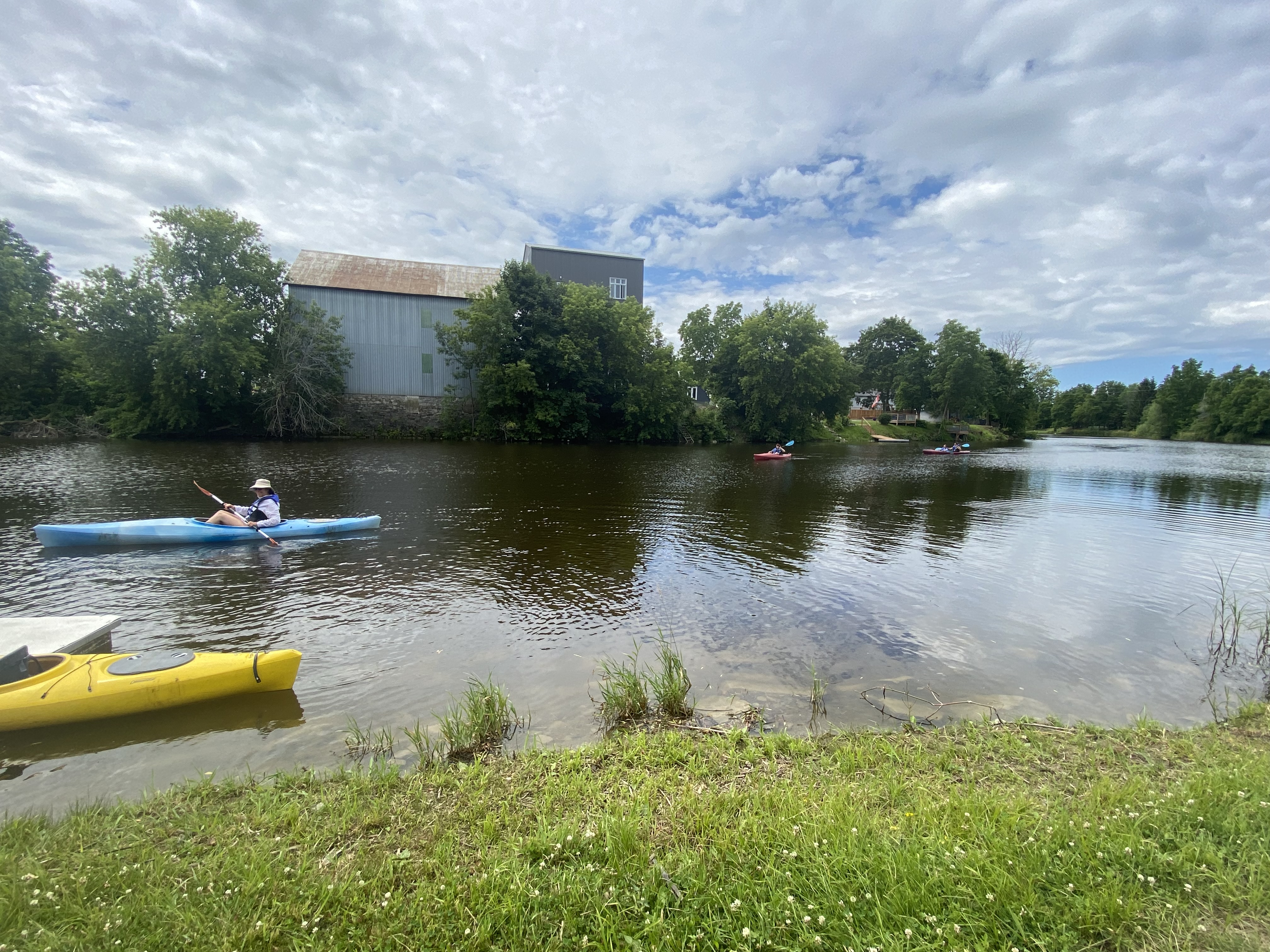 kayaks on river