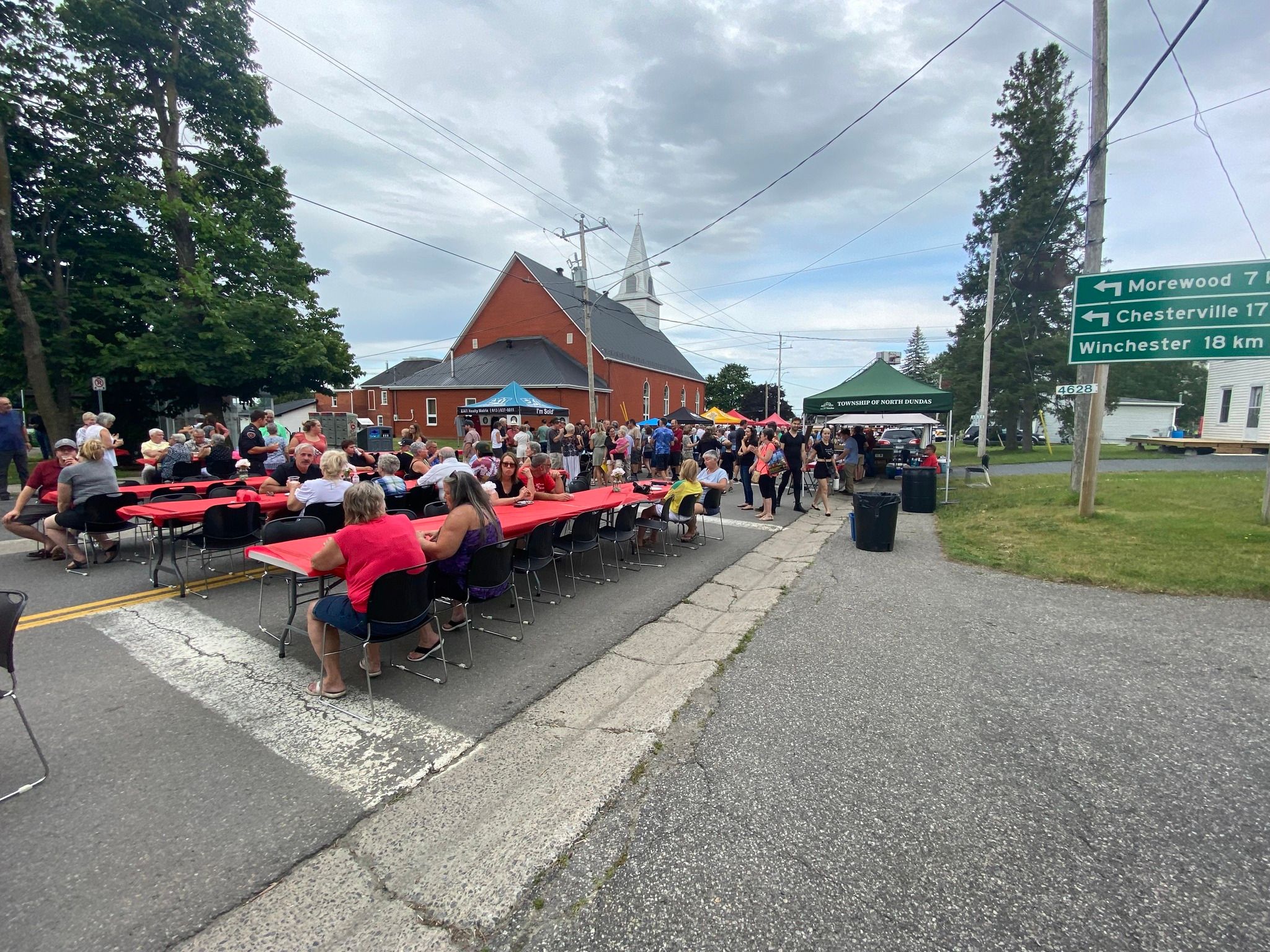 tables lining the streets