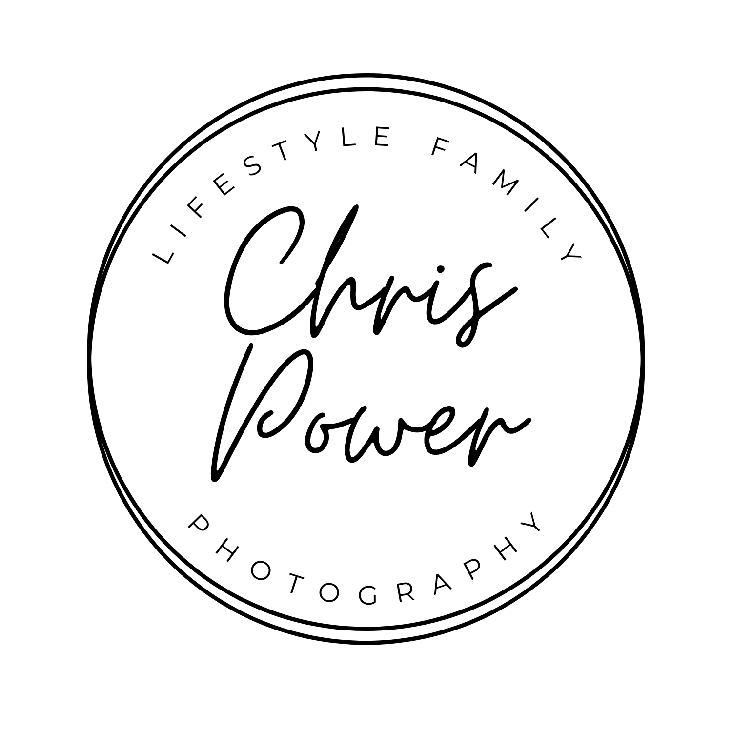 Chris Power Logo with White Background and black text