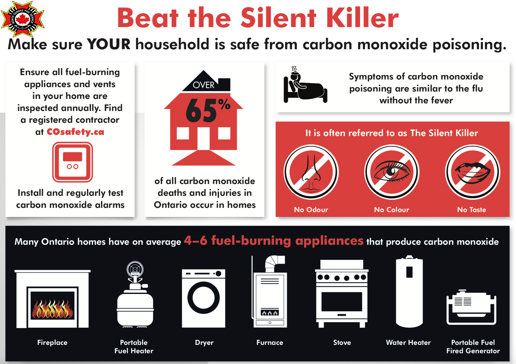 Carbon Monoxide Poster with info graphics