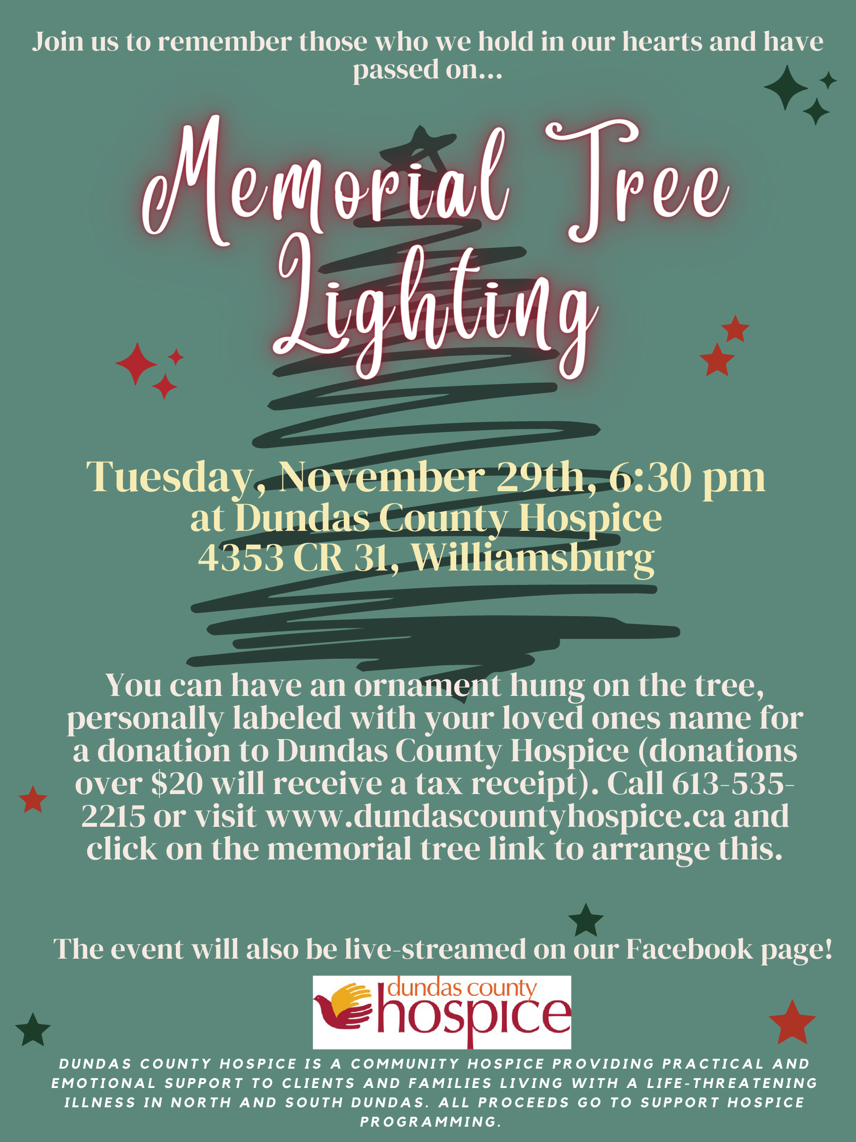 Memorial Tree Lighting Event Poster