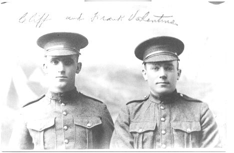 photo of Clifford Shaver and Frank Valentine in military uniforms