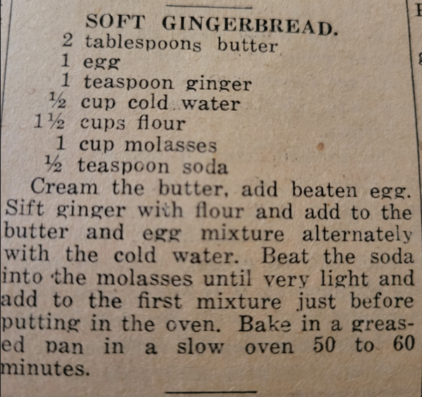 Gingerbread Cookies newspaper clipping