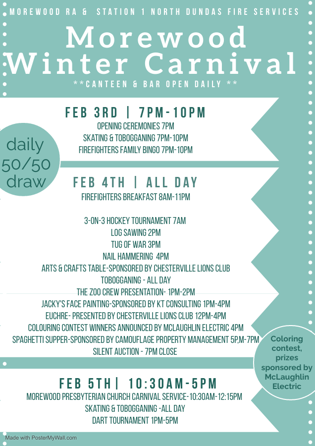 Morewood Winter Carnival Poster with event details