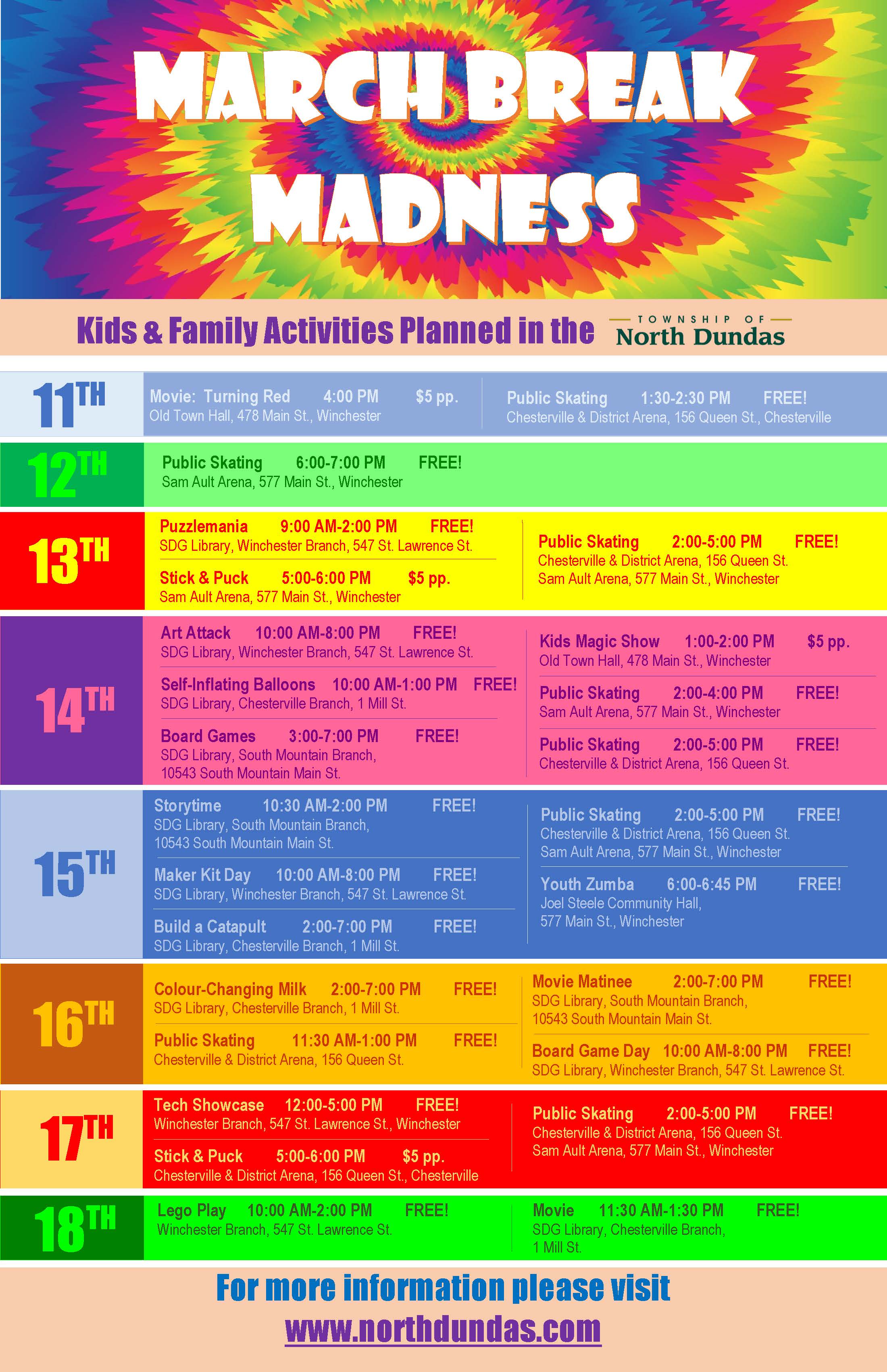 March Break Kids Activities in North Dundas