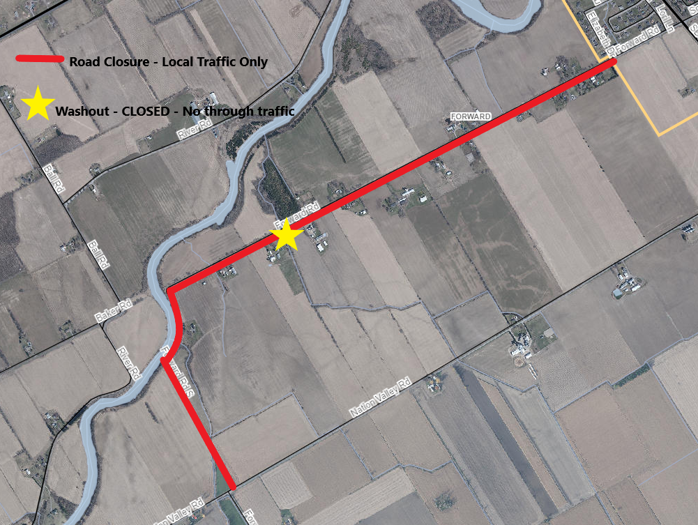 Forward Road Closure Map