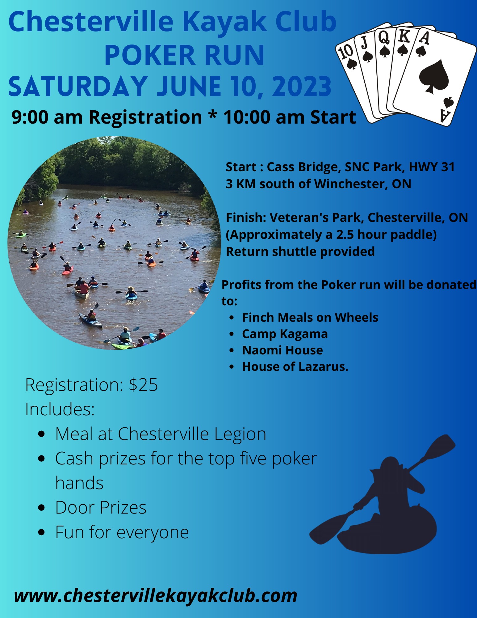 Chesterville Kayak Club Poker Run poster