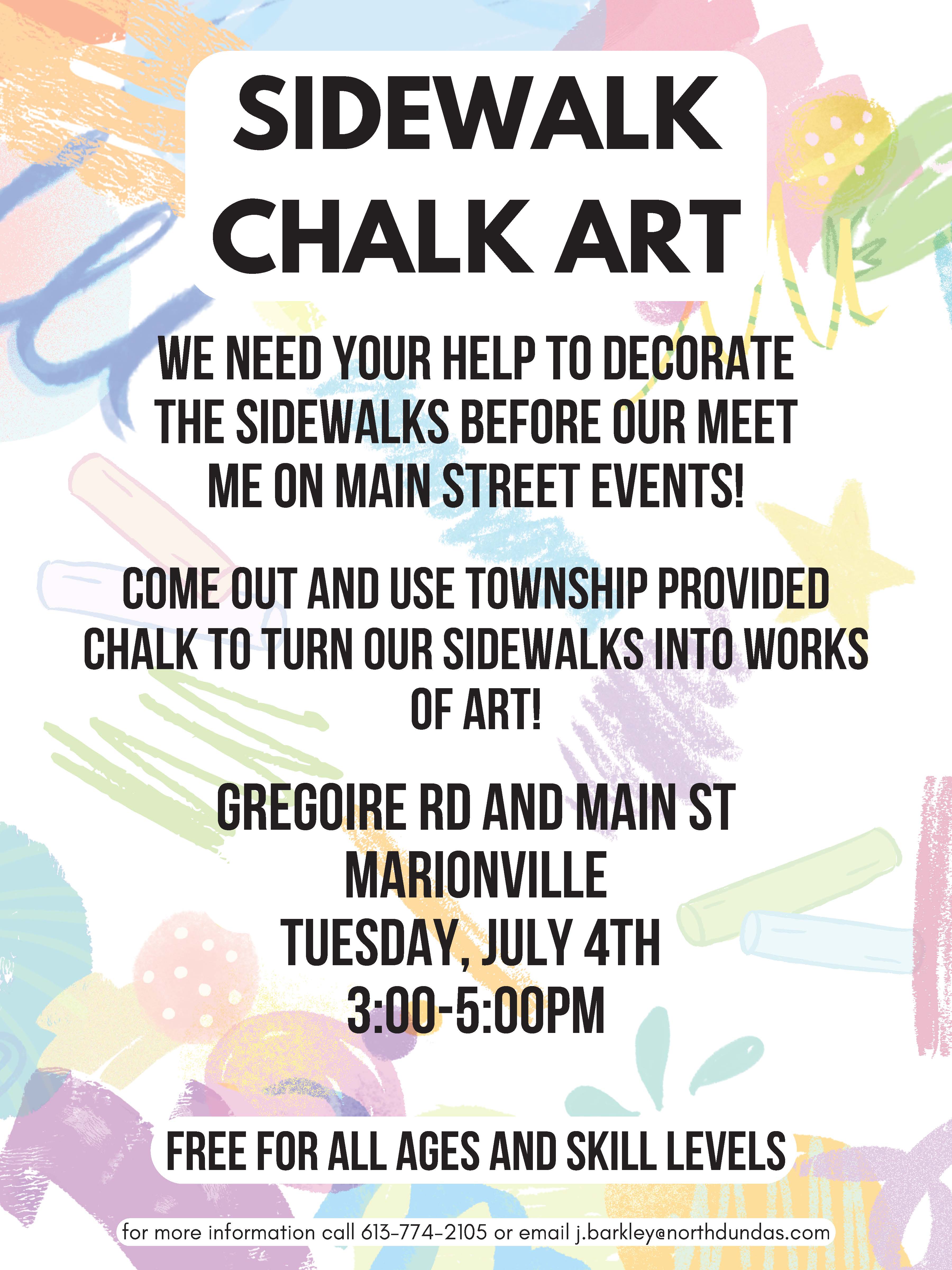 Sidewalk Chalk Art Day Poster Marionville