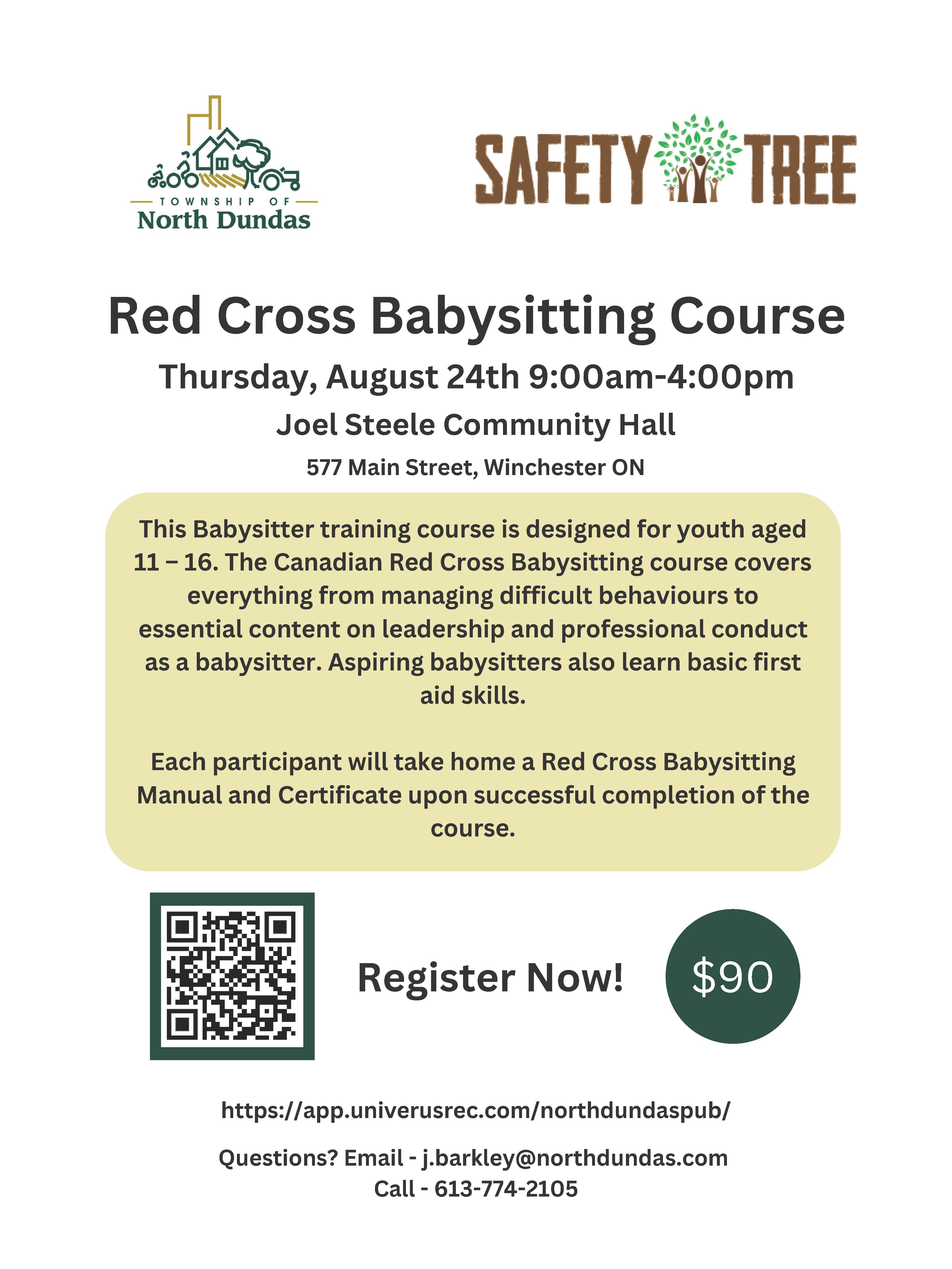 August 24th Babysitters Course Poster