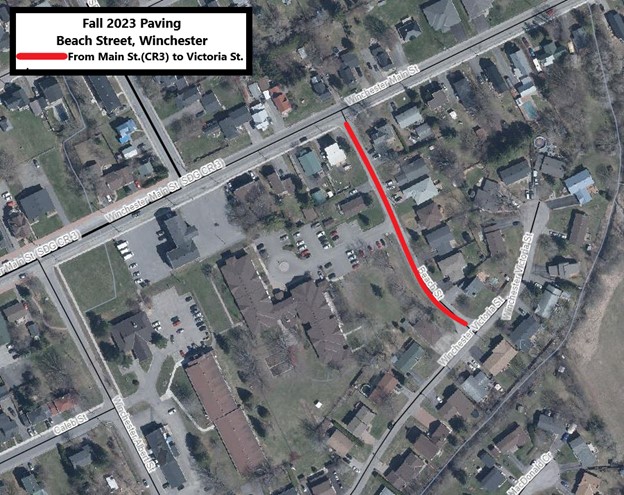 Paving map of Beach Street