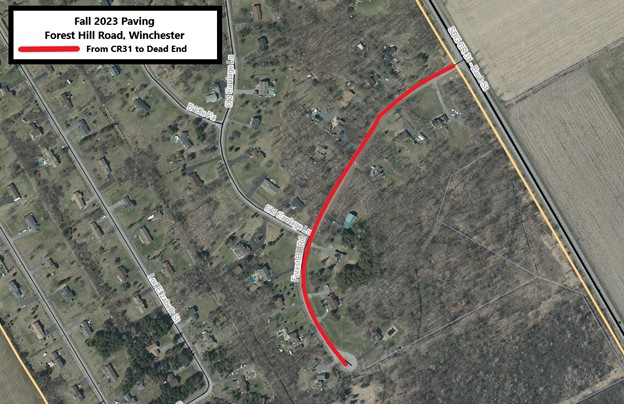 Paving map of Forest Hill Rd.