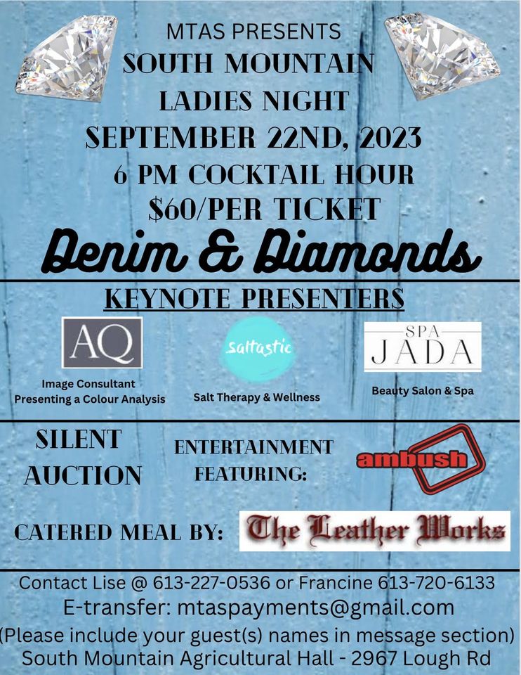 Denim & Diamonds blue event poster