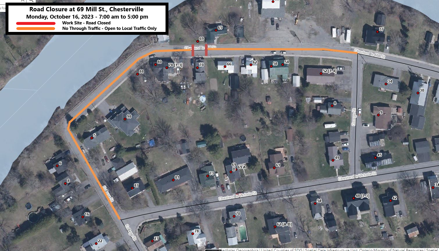 Road closure map