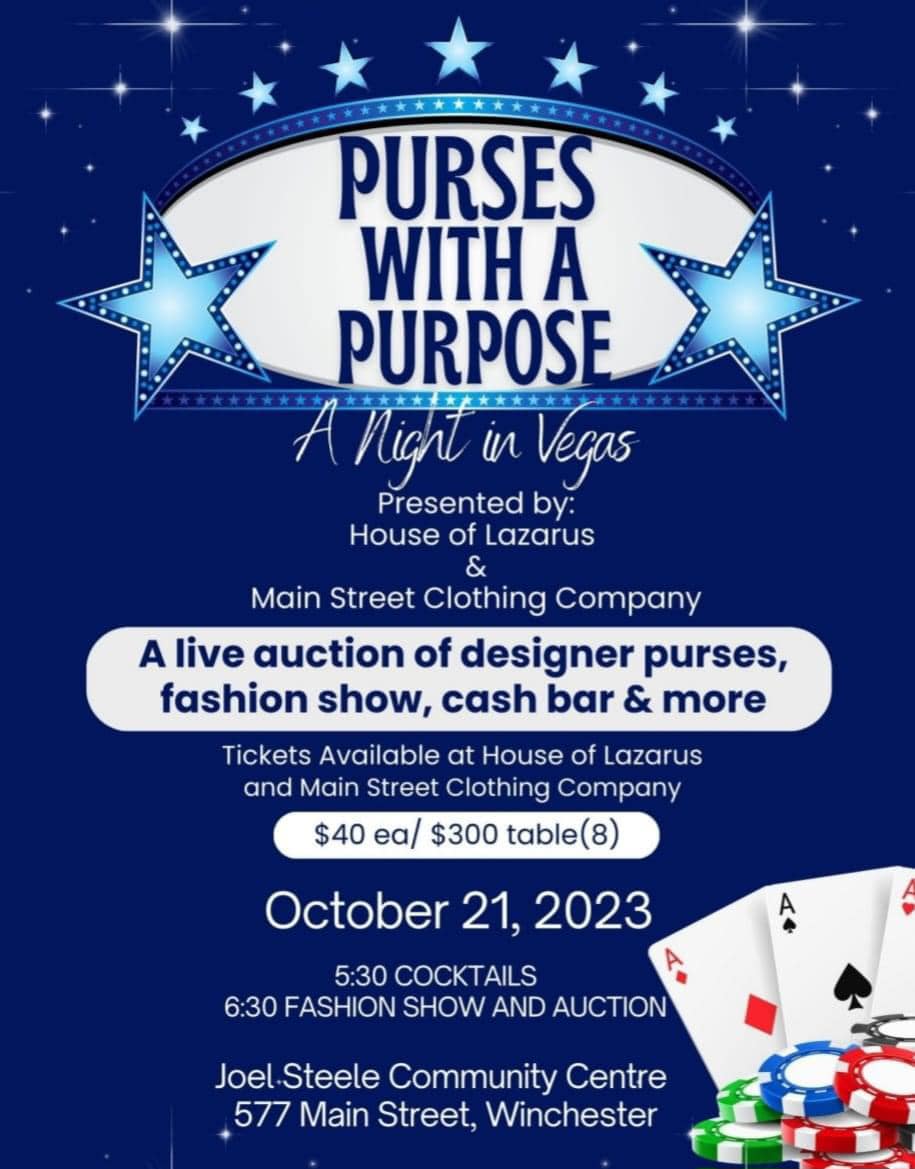 Poster for purses with a purpose