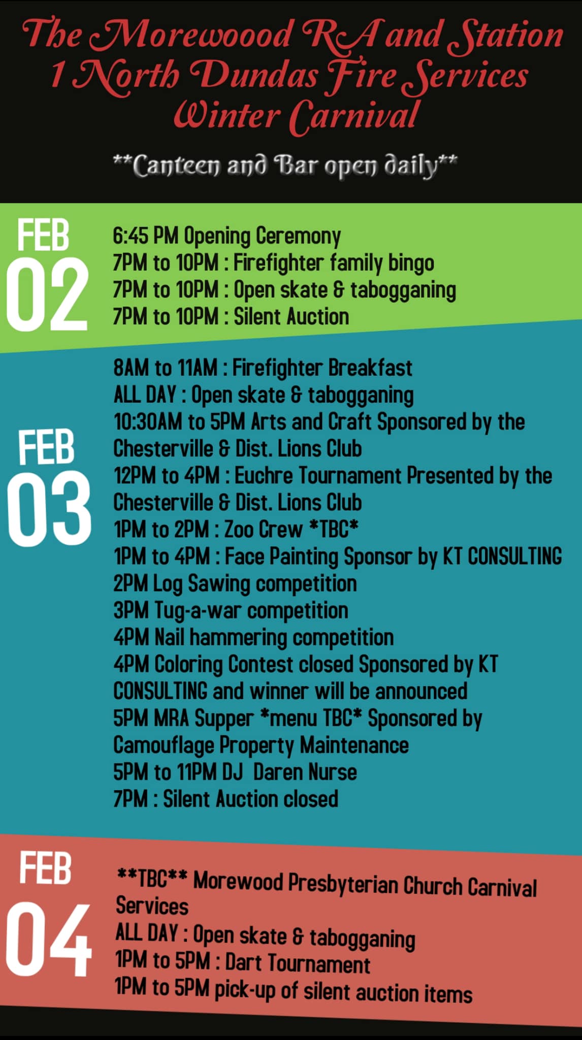 Event listing for Morewood Winter Carnival