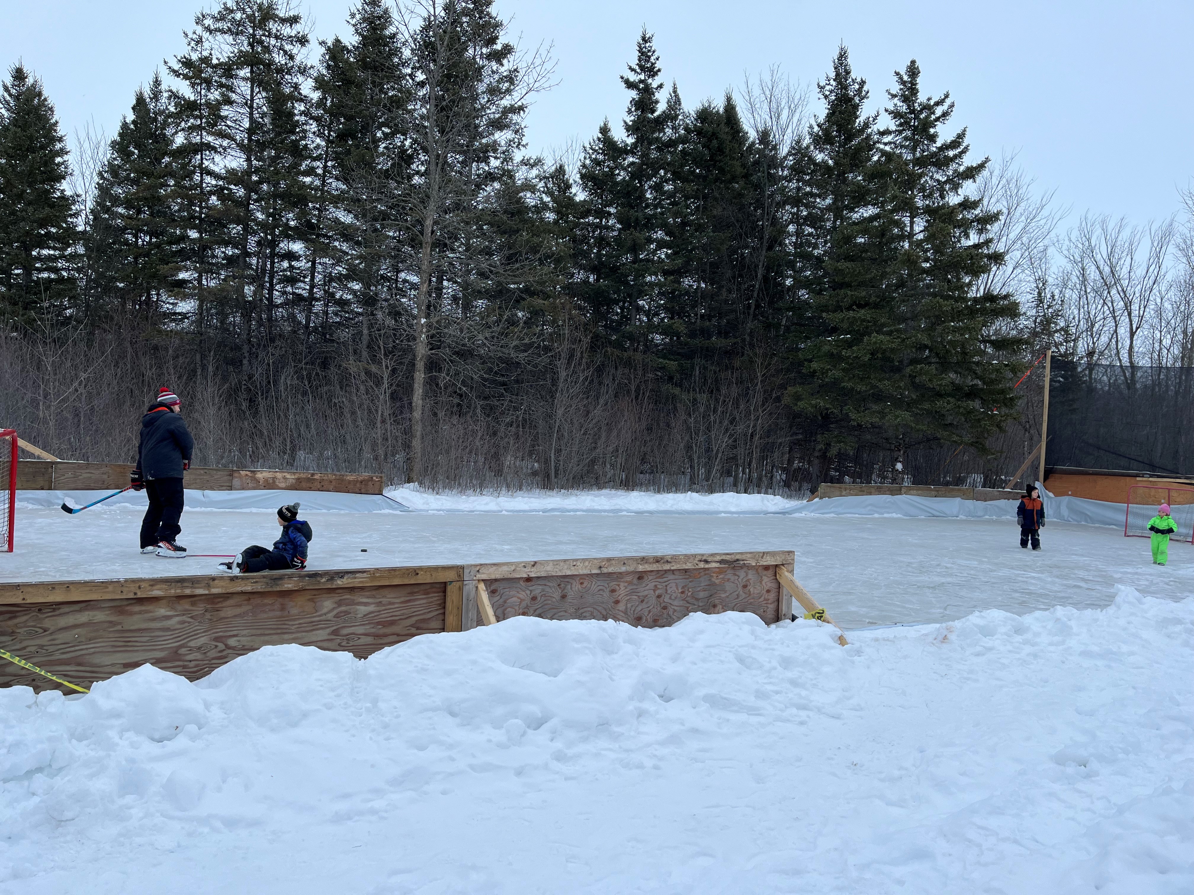 Kids skating on the ice