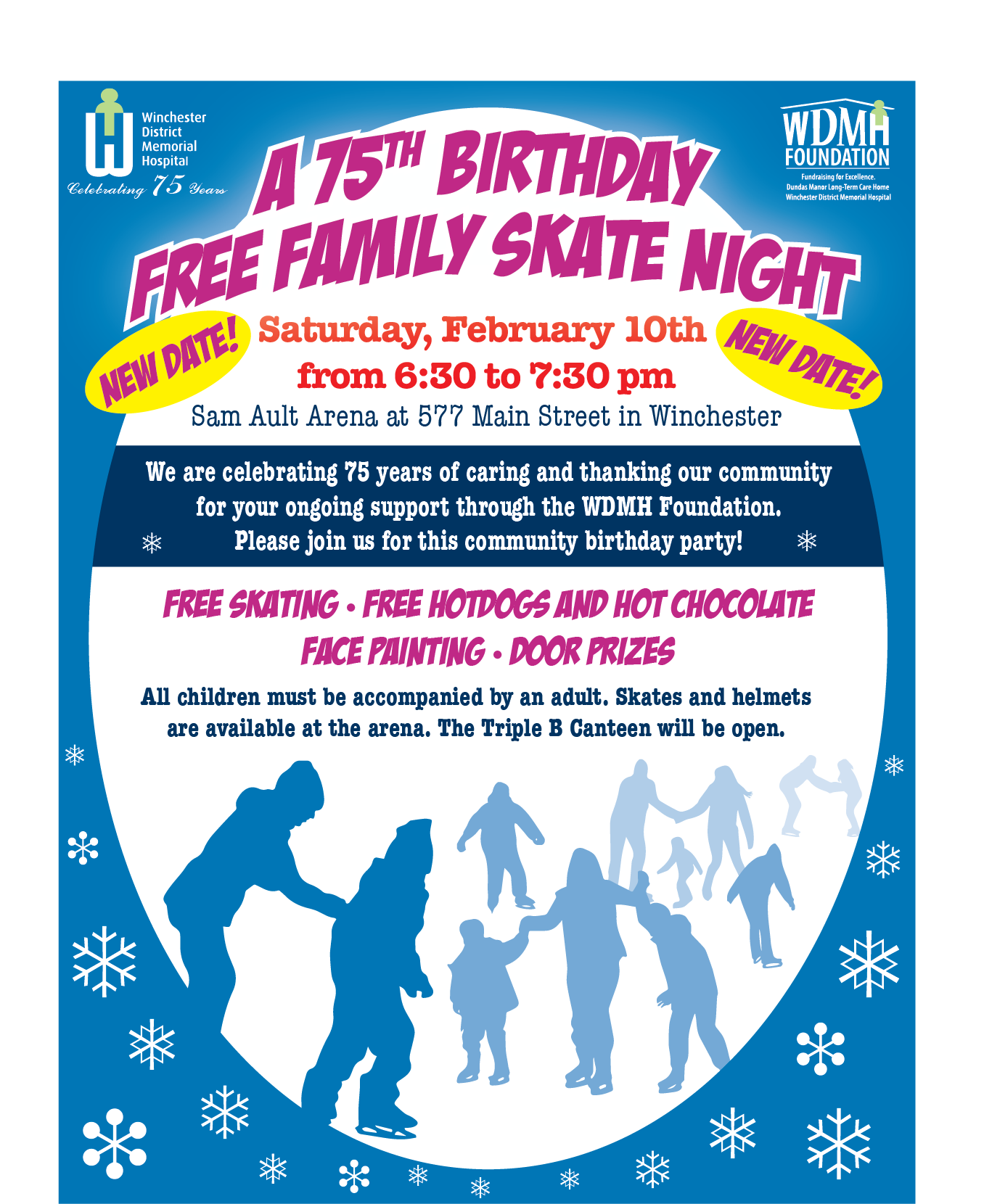 poster of family skate night details