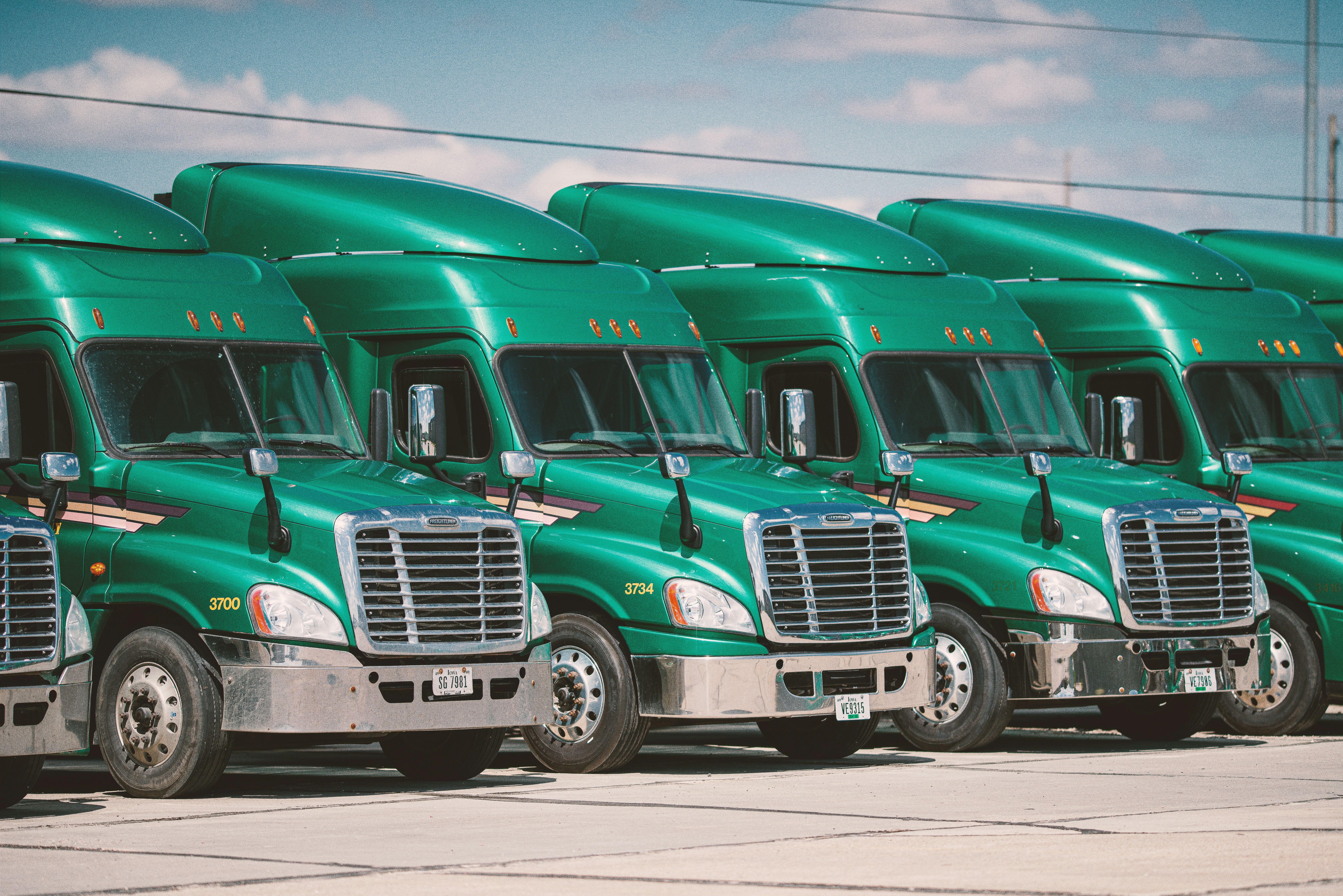 green transport trucks