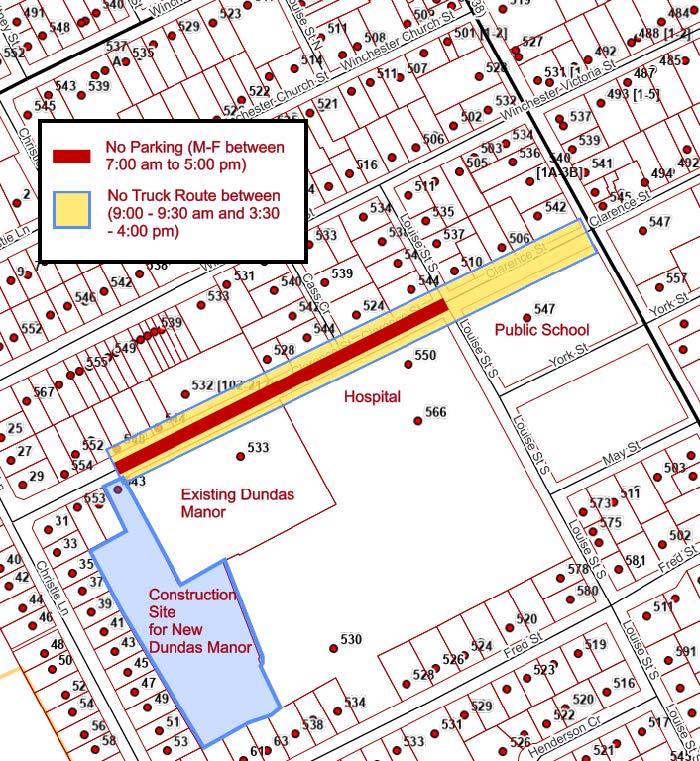 no parking closure map