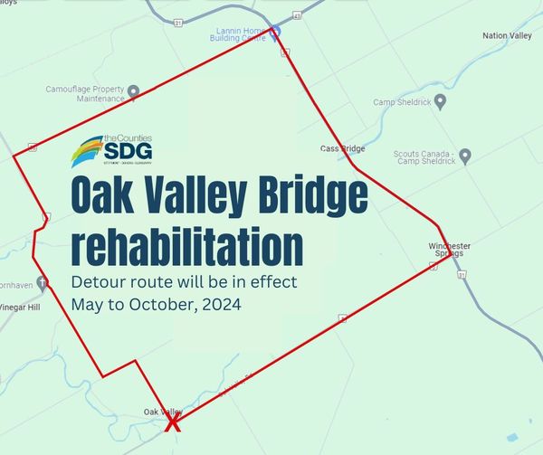 Oak Valley Bridge Rehabilitation Detour Map