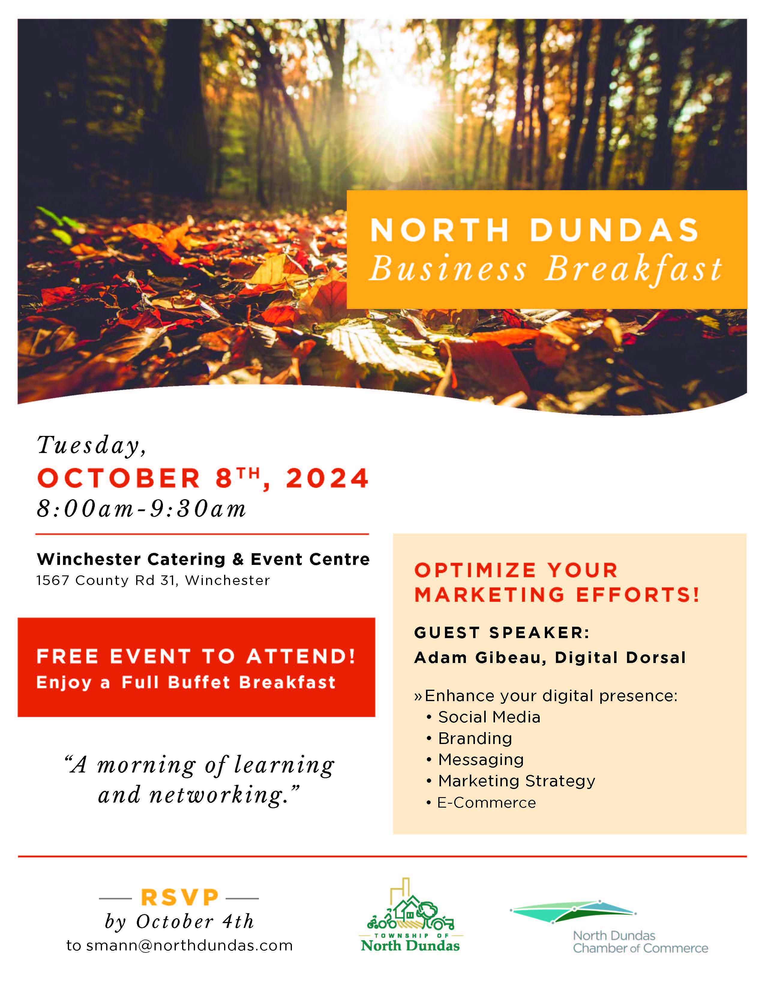 Business Breakfast Poster October 8th