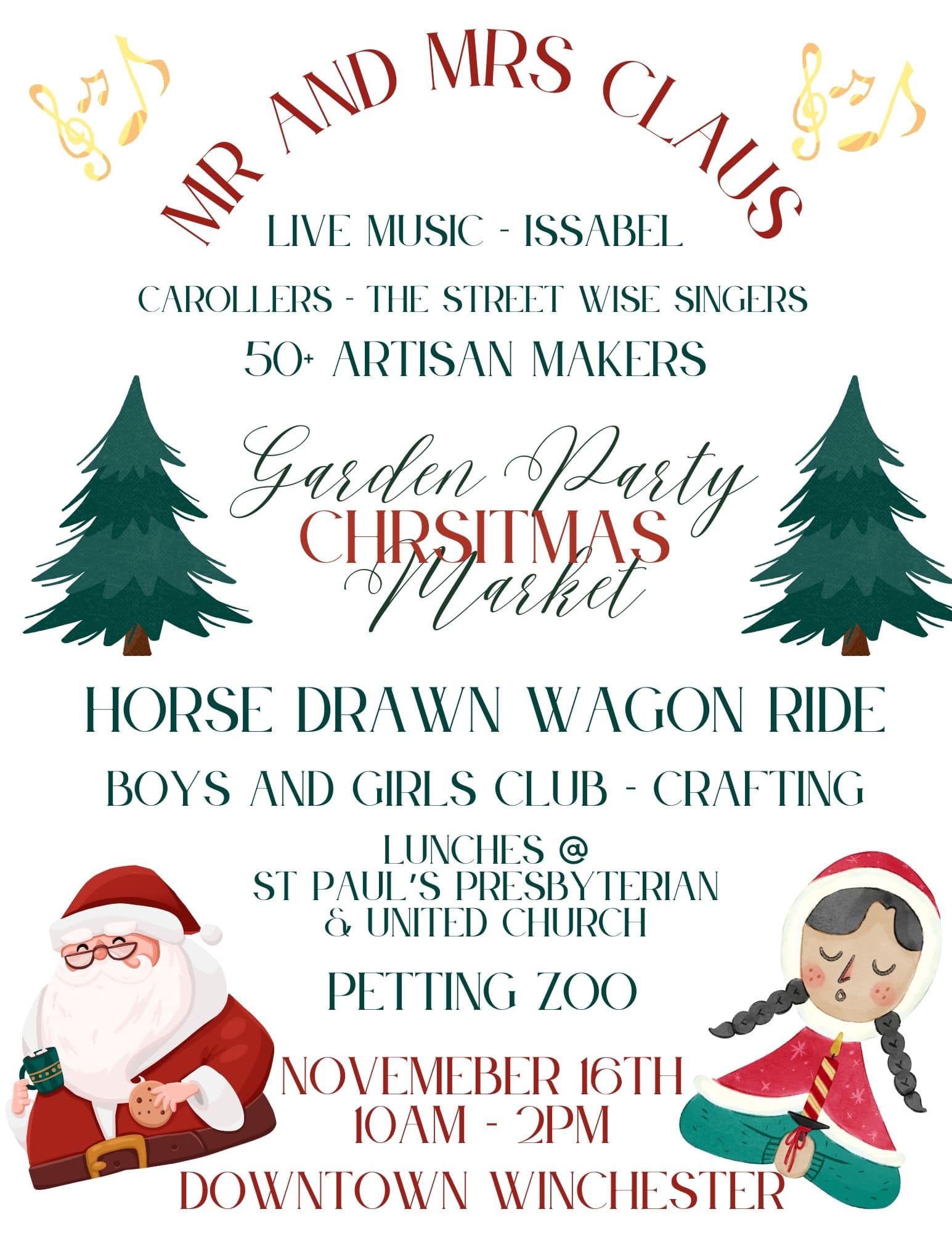 Garden Party Christmas Market Poster 2024 