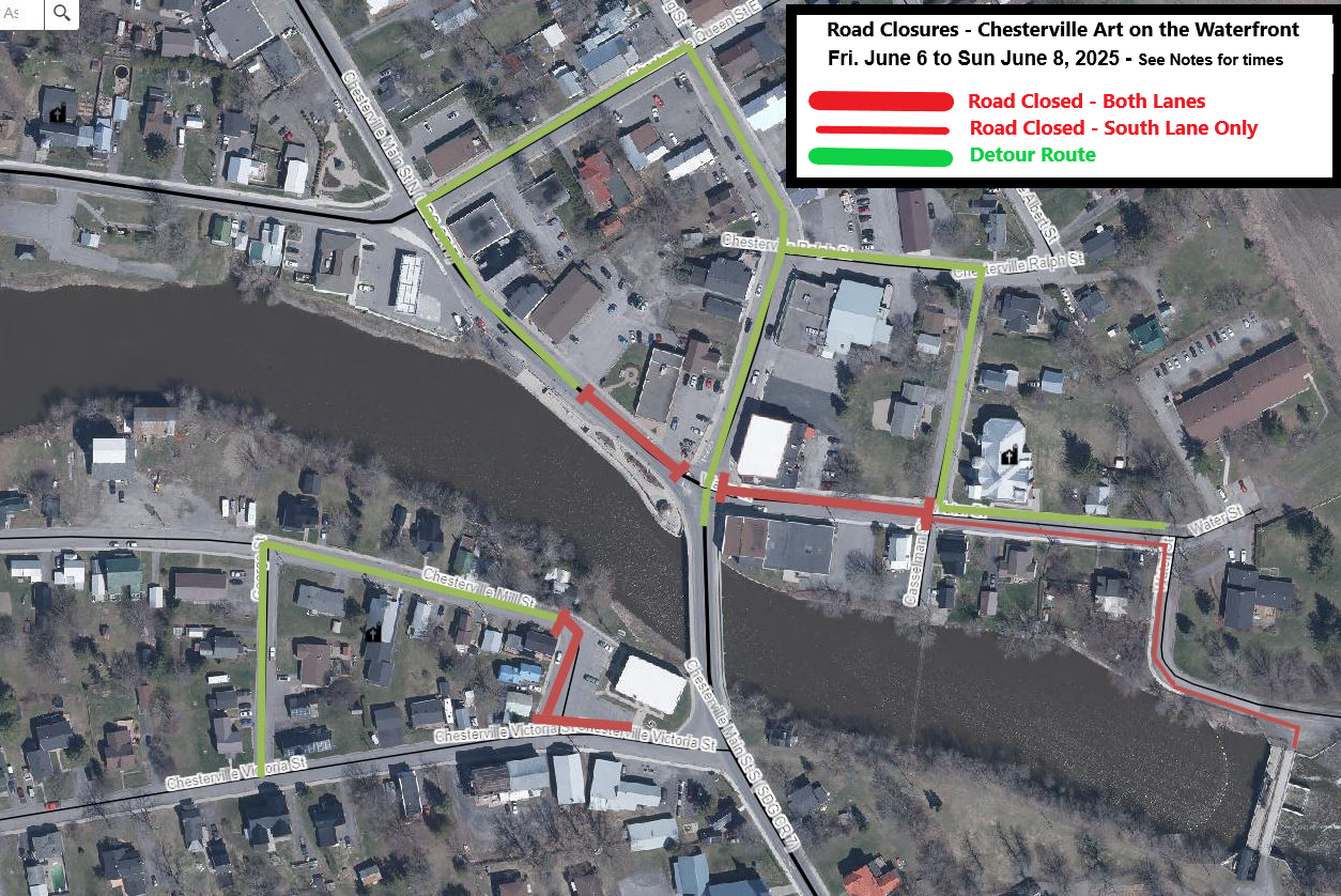 Map - 2025 Art on the Waterfront Road Closures