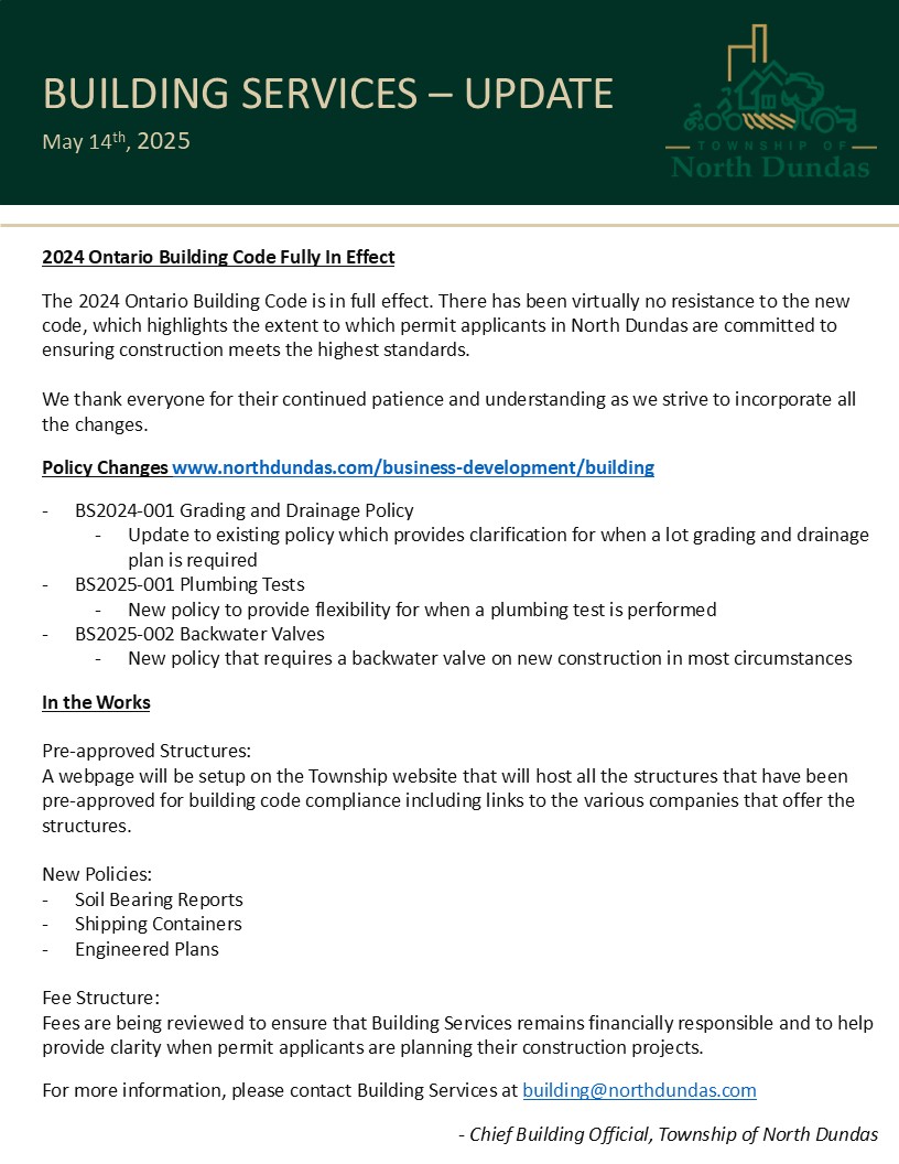 Building Services Update May 2025