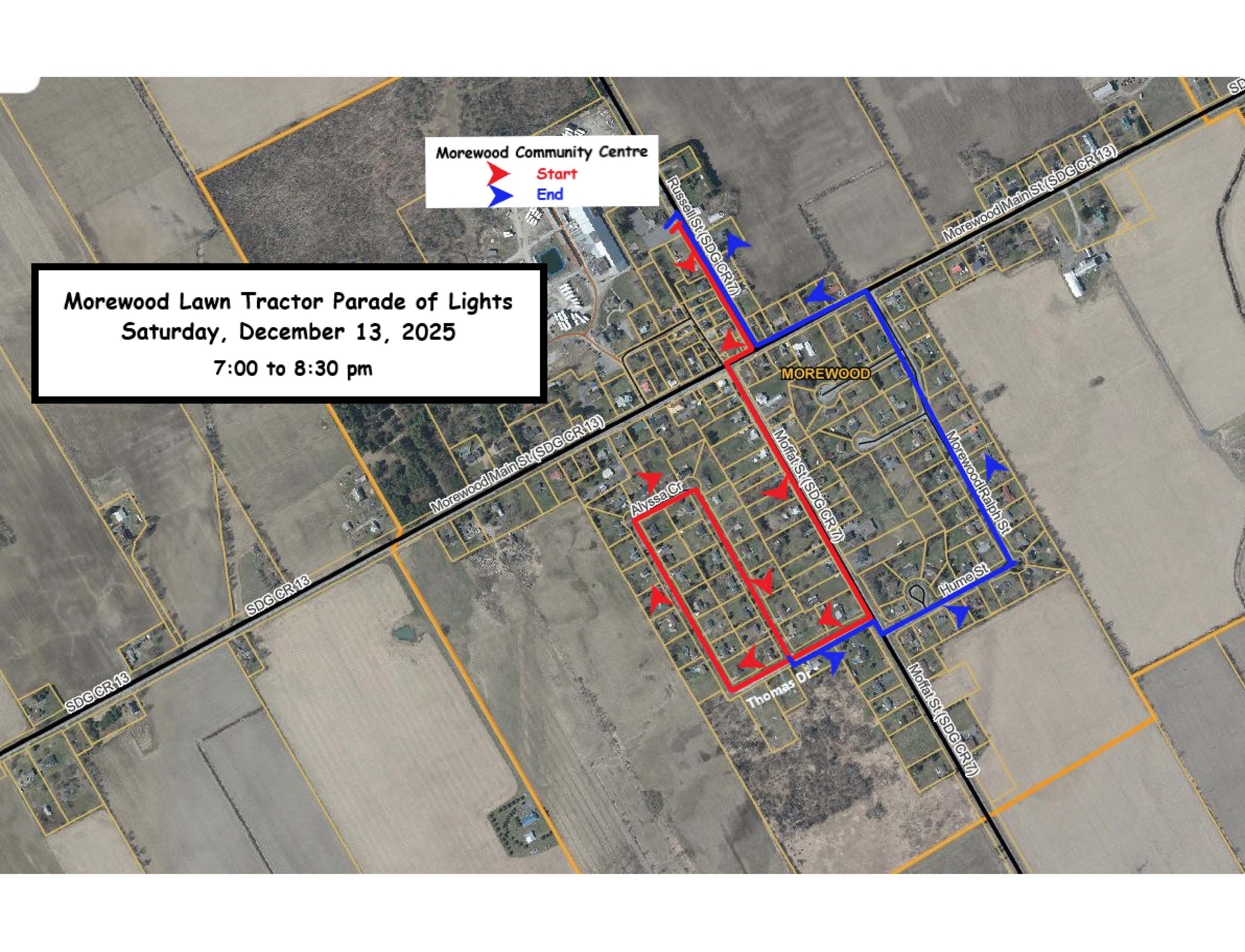 Map-ROUTE-Morewood Lawn Tractor Parade of Lights