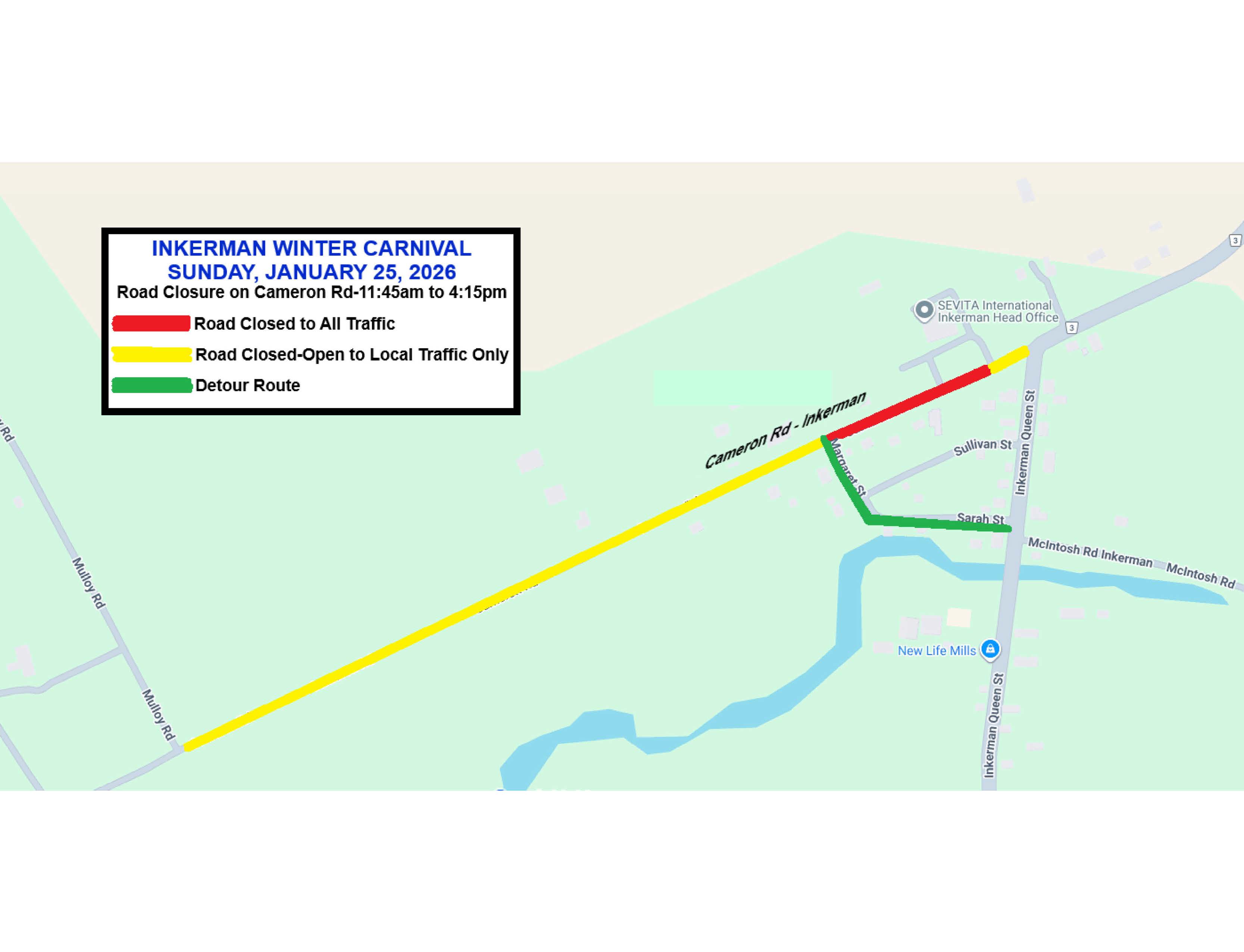 Map-Road Closure-Inkerman Winter Carnival-Jan 25_2026