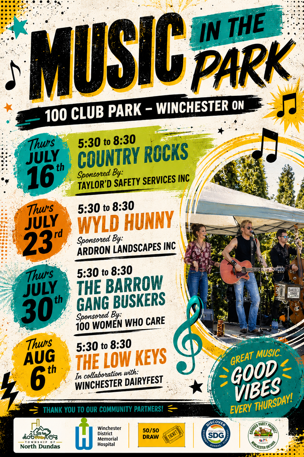 Music in the Park Four Dates Poster