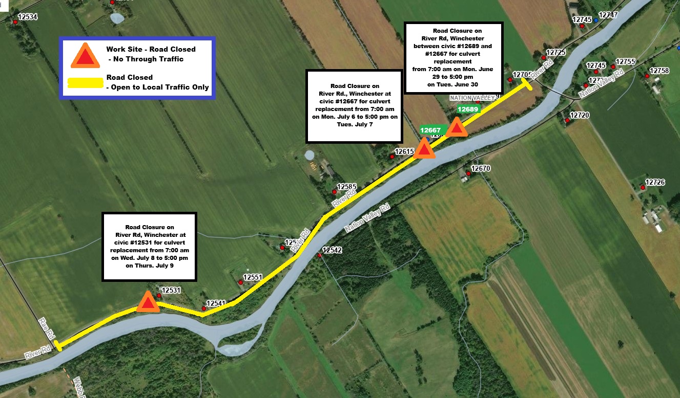 Map-River Rd Culvert Replacements-June-July 2026