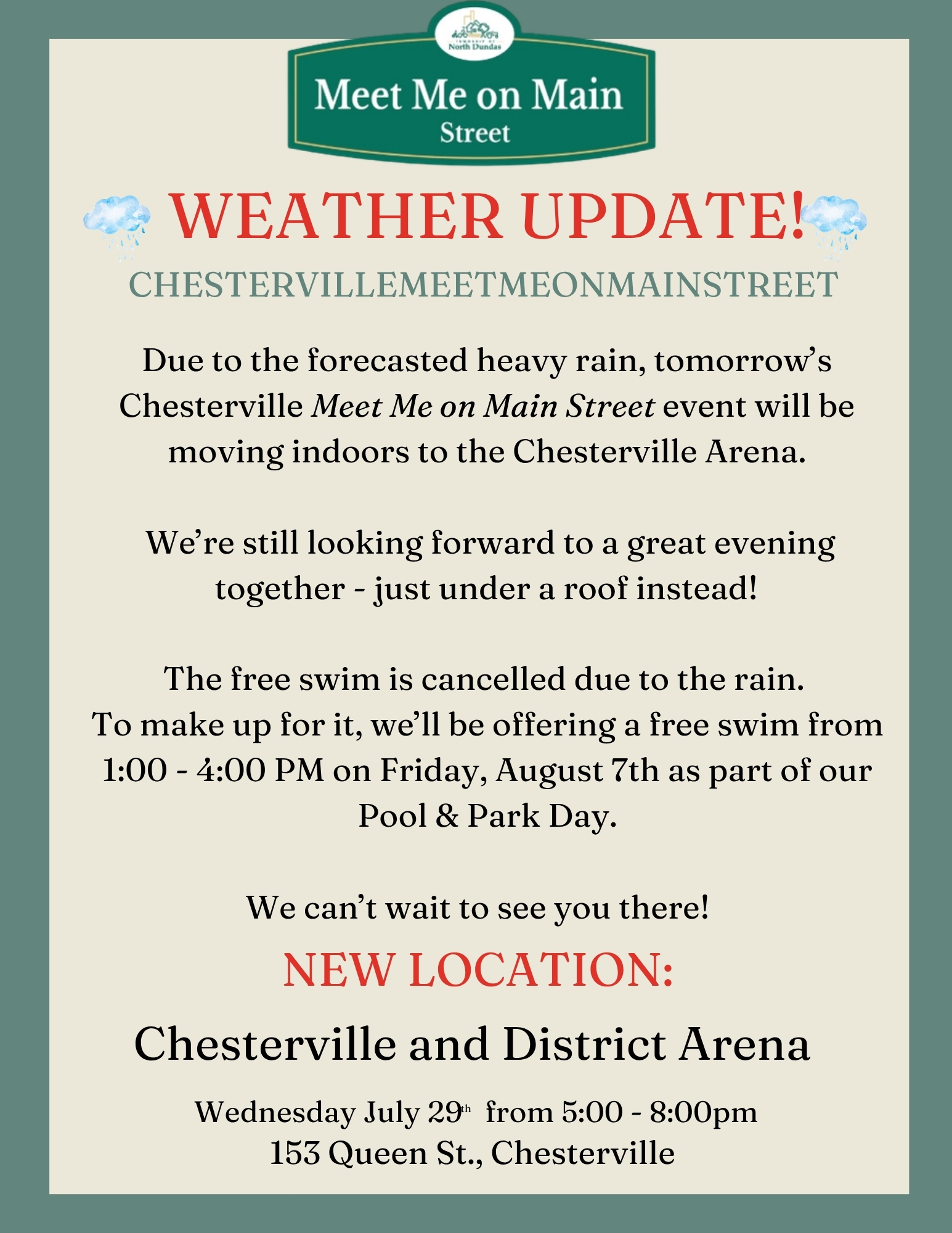 MMOMS - Chesterville Arena - Weather