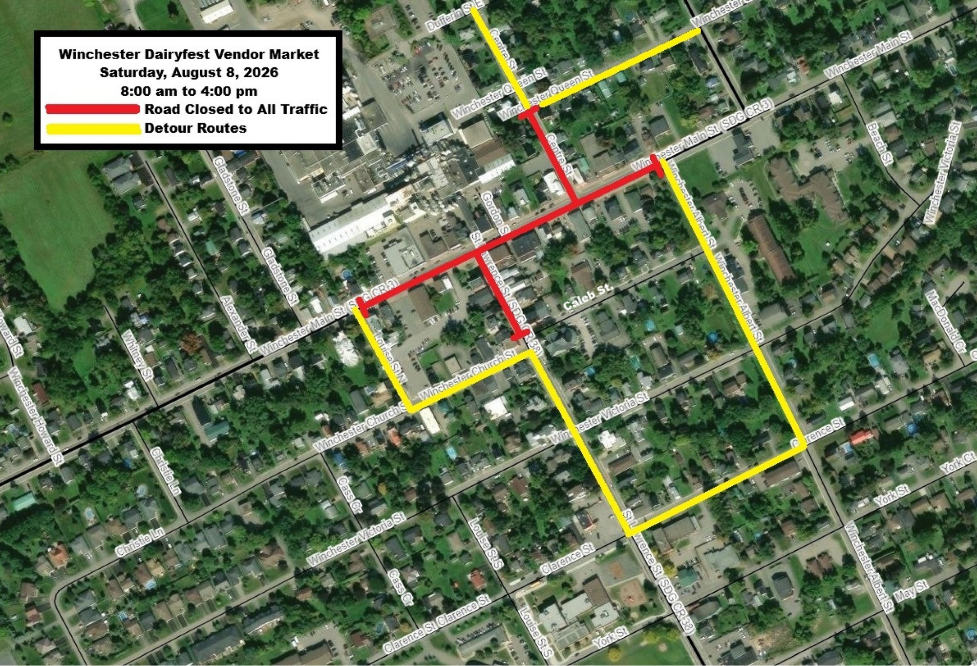 Road Closures WInchester Dairyfest Aug 8 2026