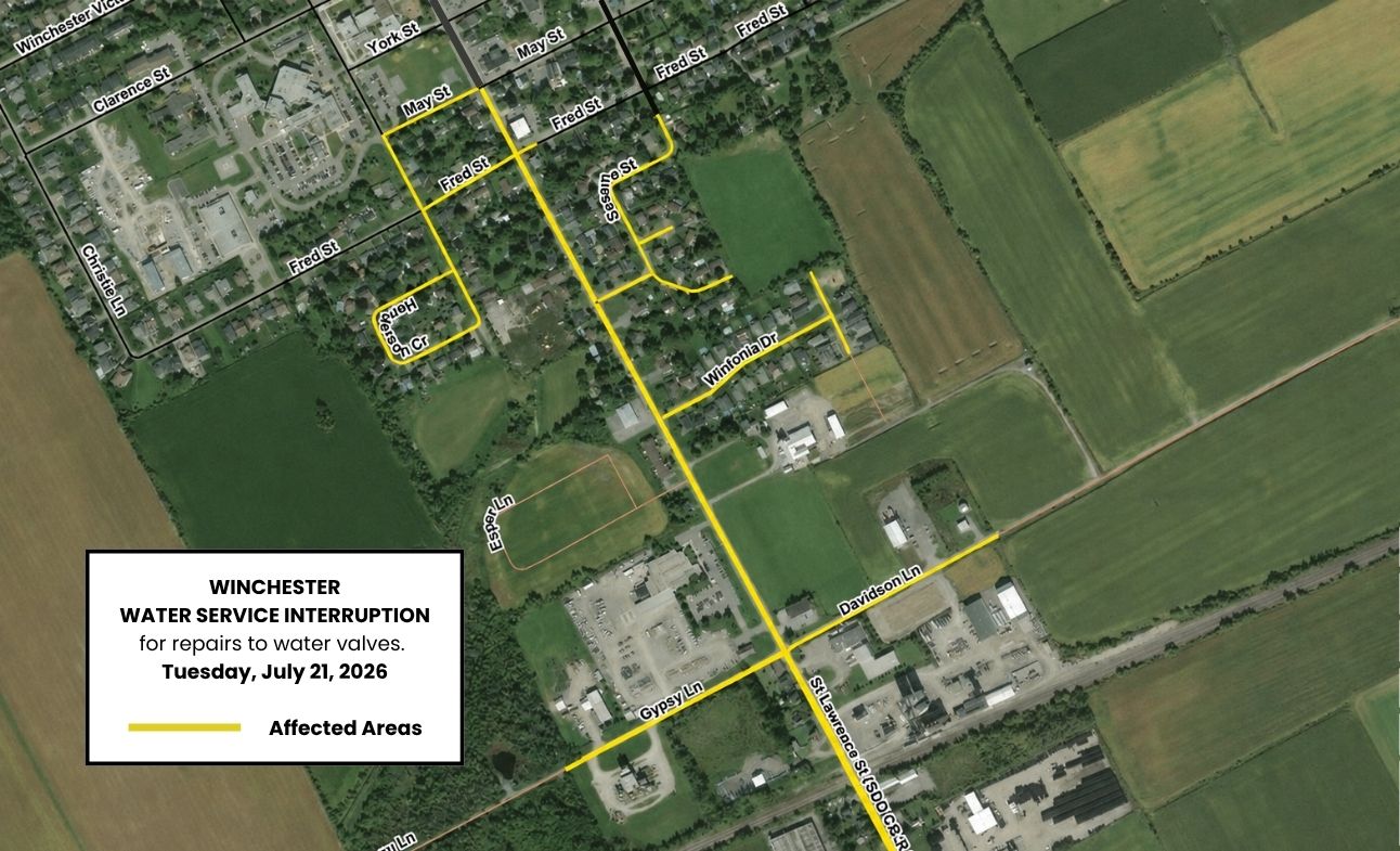 Notice of Water Service Interruption - Winchester - July 21