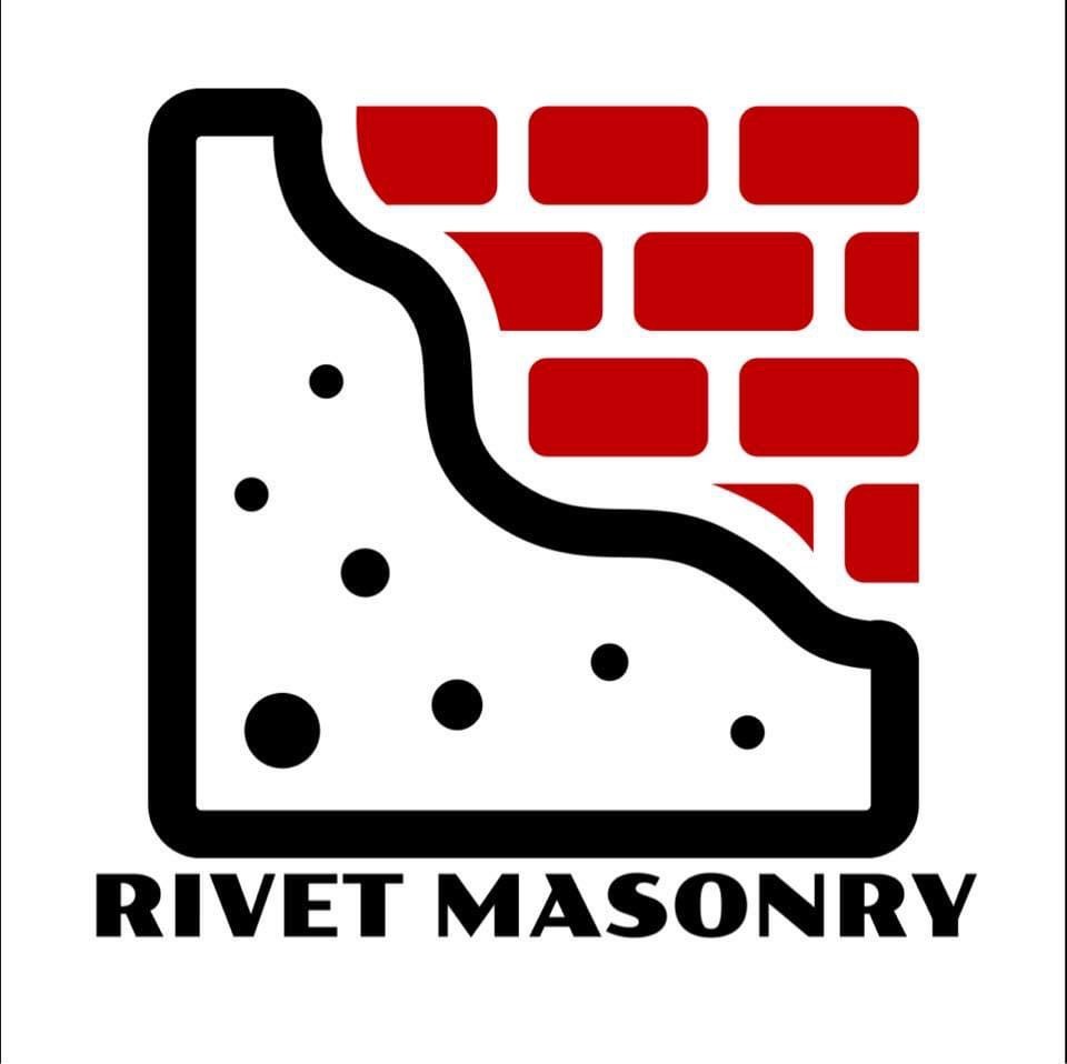red and white brick logo
