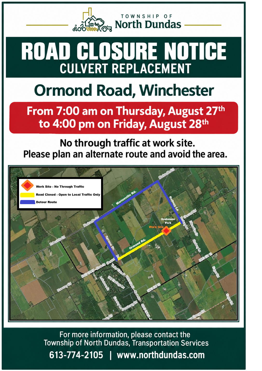 Road Closure Notice-Ormond Rd.-Culvert Replacement-Aug 24 to 26_2026