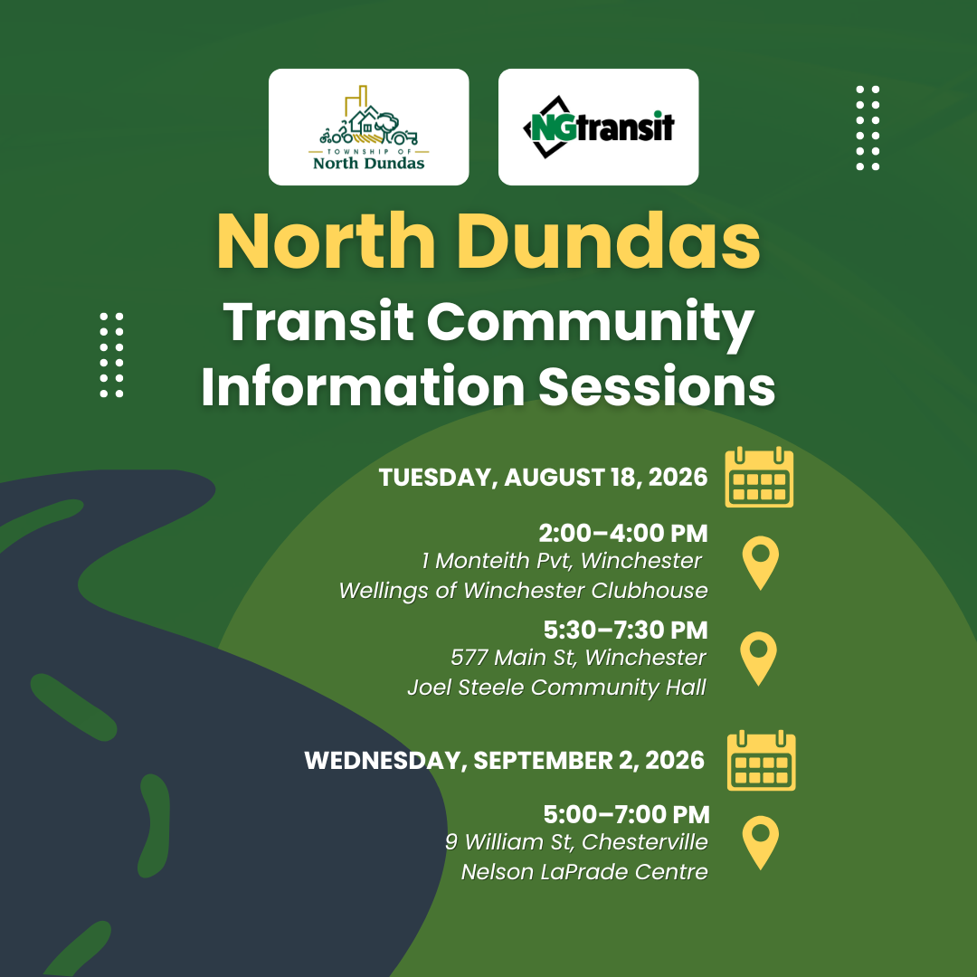 North Dundas Transit Poster Info Sessions