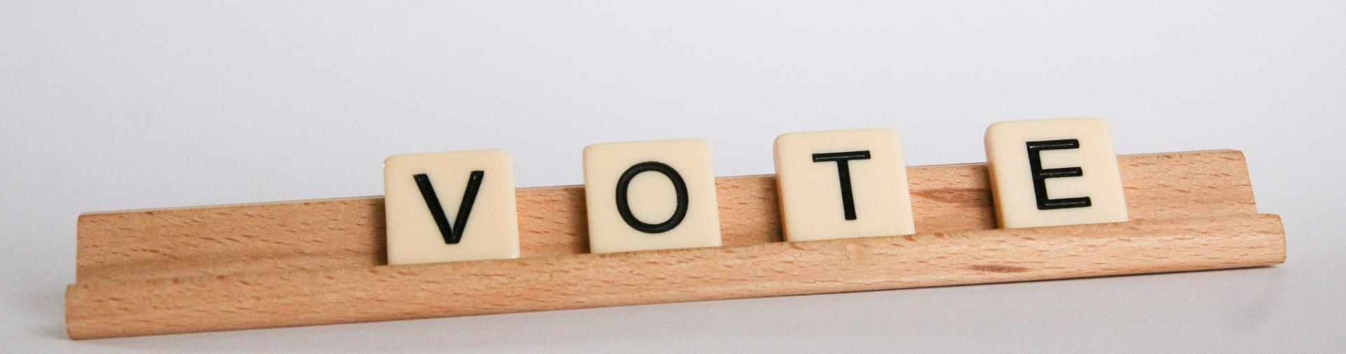scrabble piece vote image