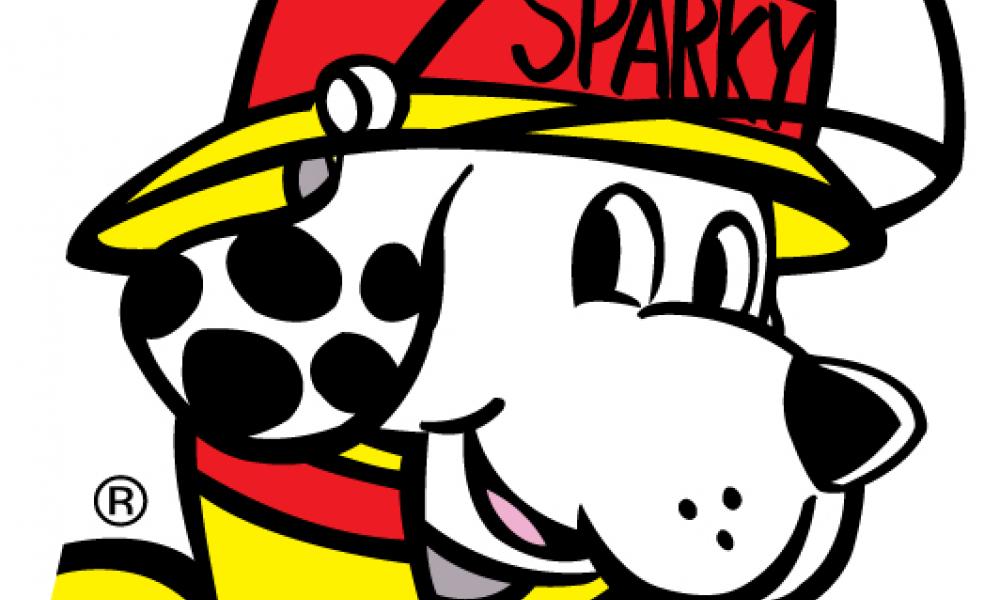 head shot of sparky the fire dog cartoon