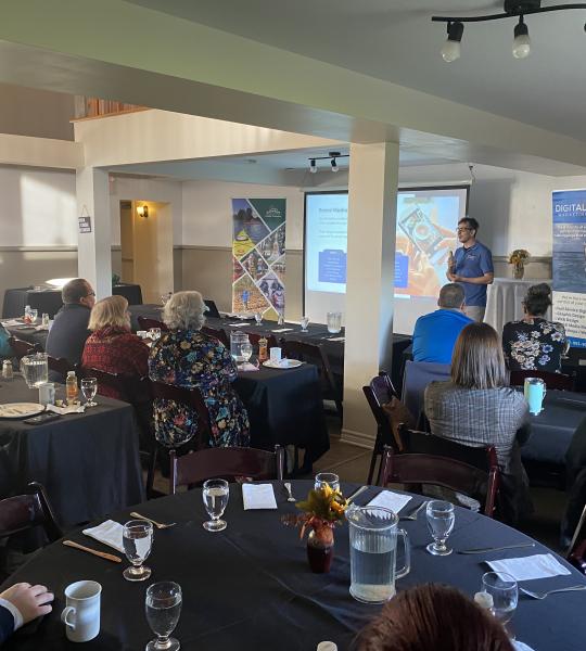 Busy breakfast meeting