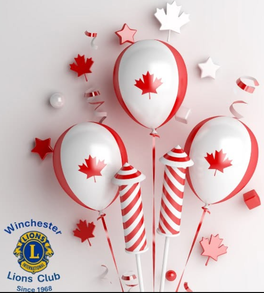 Red and white Canada Day Ballons